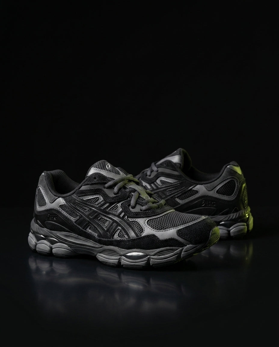 ASC Mesh Gel-Cushioned Retro Runner Black Grey