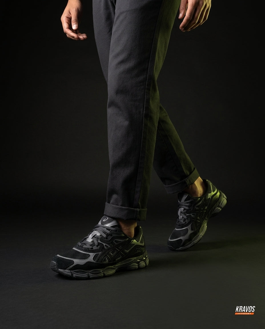 ASC Mesh Gel-Cushioned Retro Runner Black Grey
