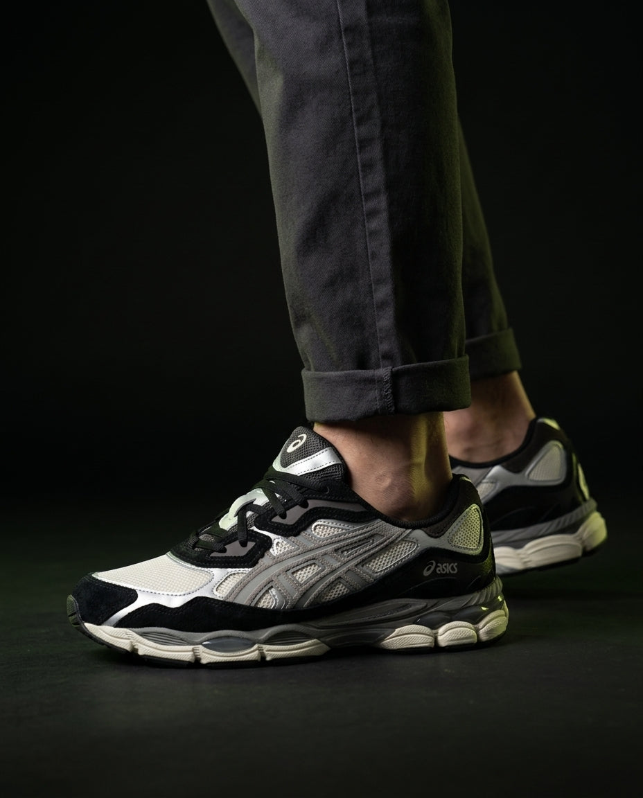 ASC Mesh Gel-Cushioned Retro Runner Cream Black Grey