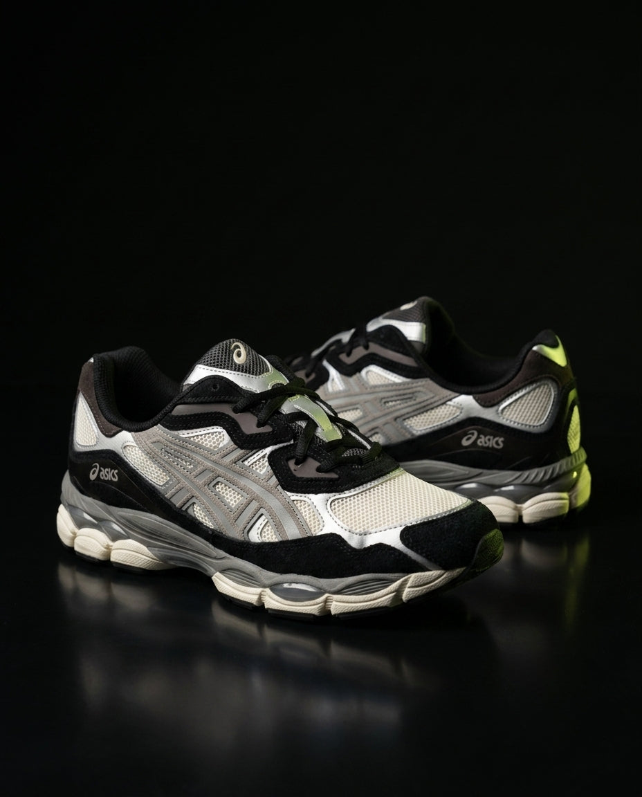 ASC Mesh Gel-Cushioned Retro Runner Cream Black Grey