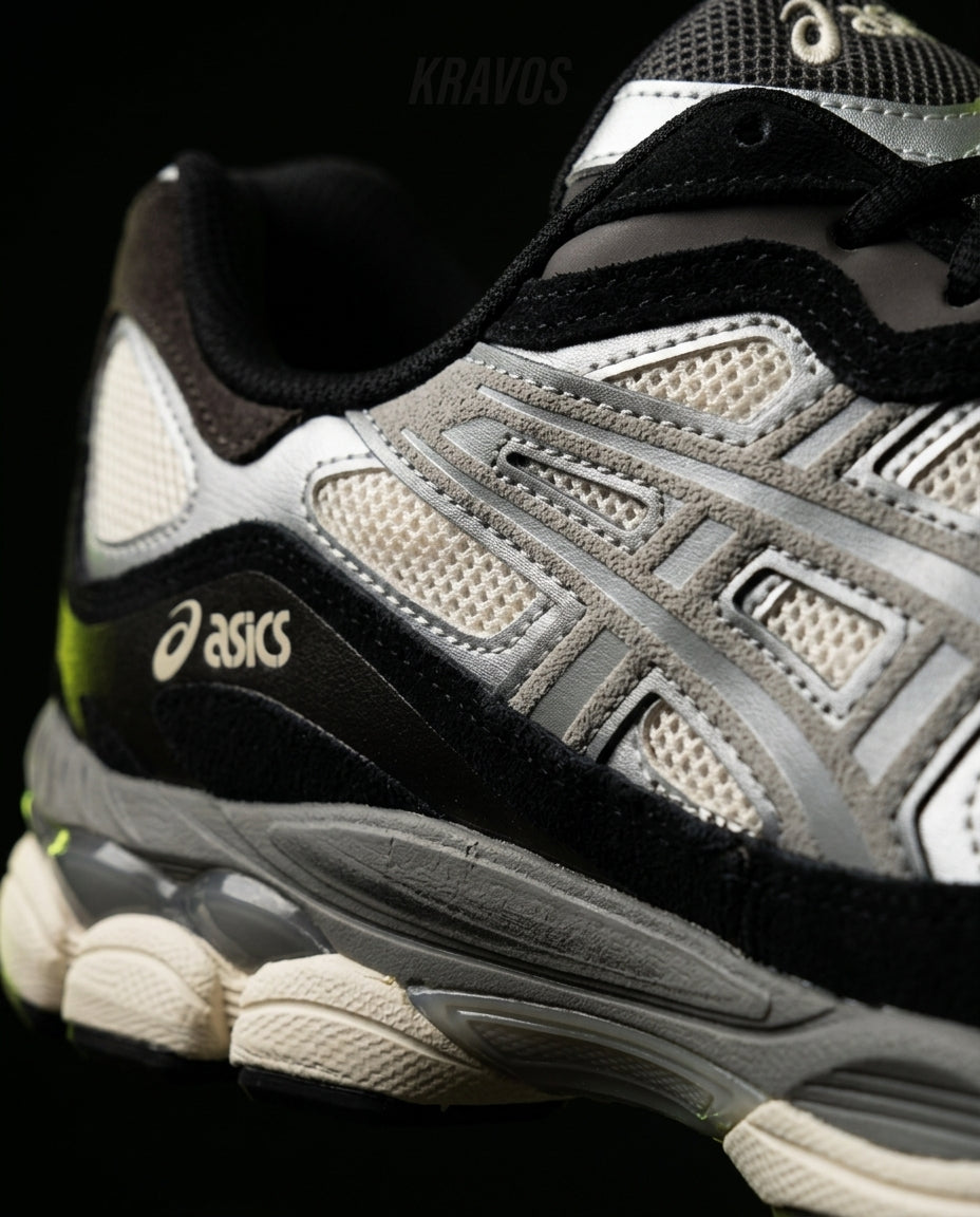 ASC Mesh Gel-Cushioned Retro Runner Cream Black Grey