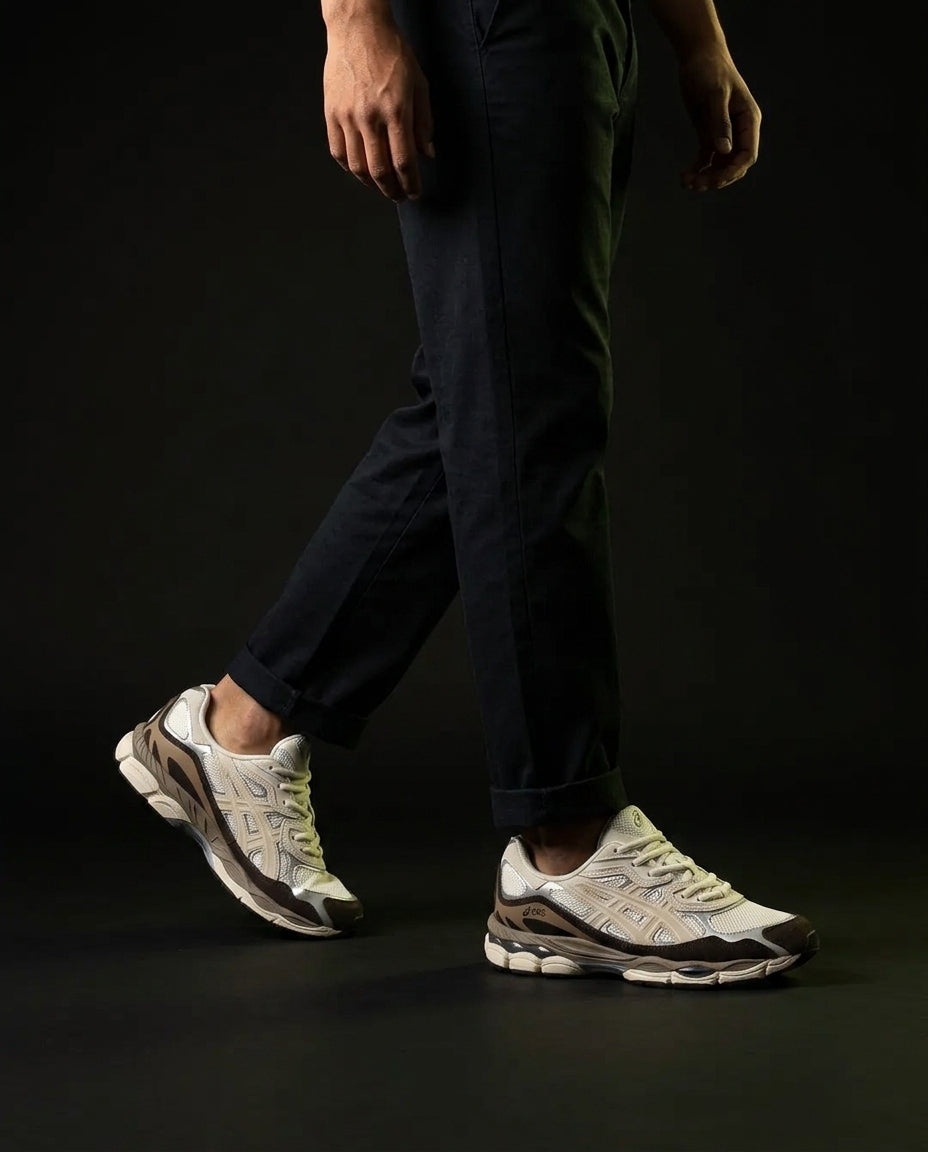 ASC Mesh Gel-Cushioned Retro Runner Cream Brown Taupe