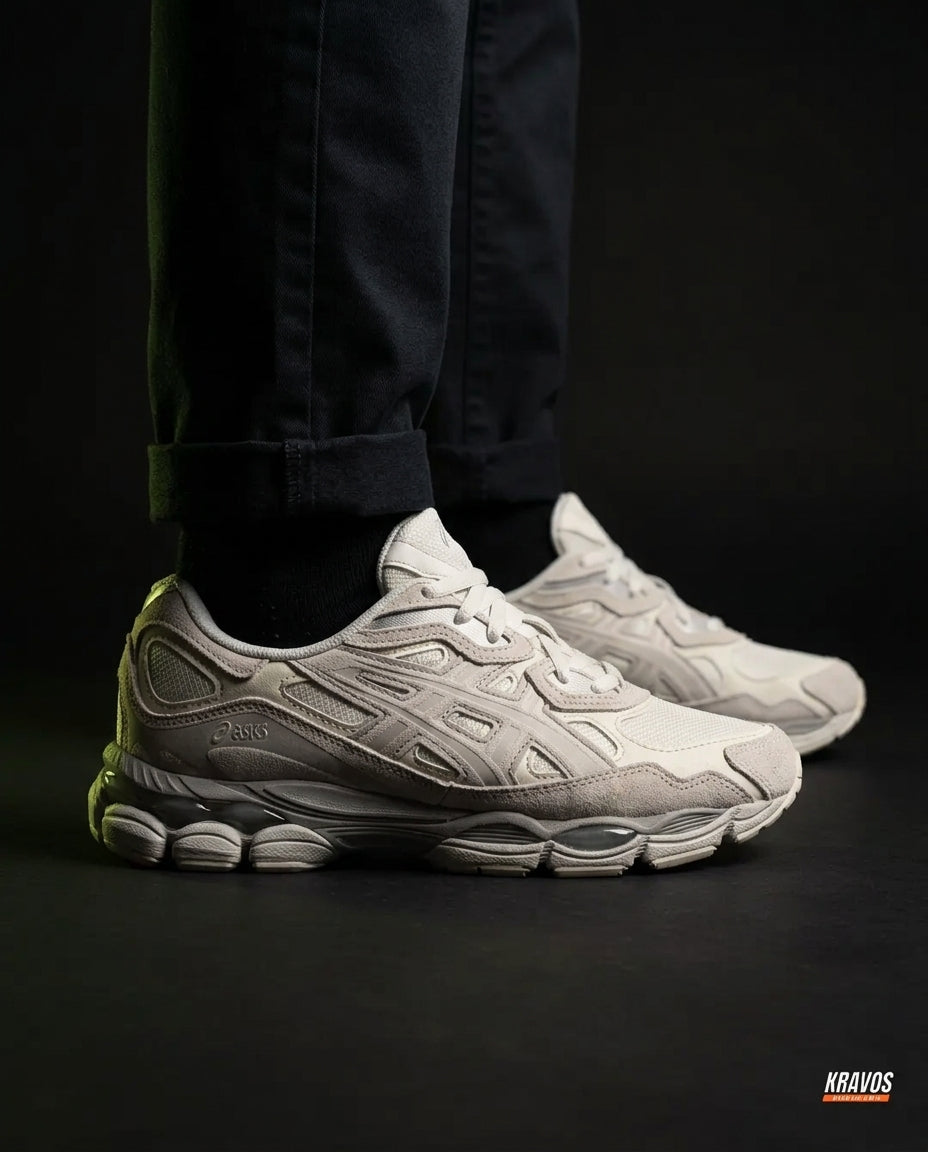 ASC Mesh Gel-Cushioned Retro Runner Cream Grey