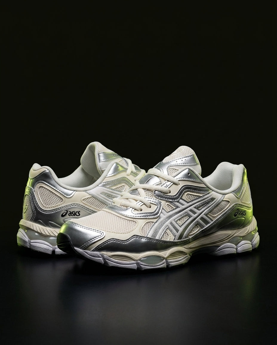ASC Mesh Gel-Cushioned Retro Runner Cream Silver
