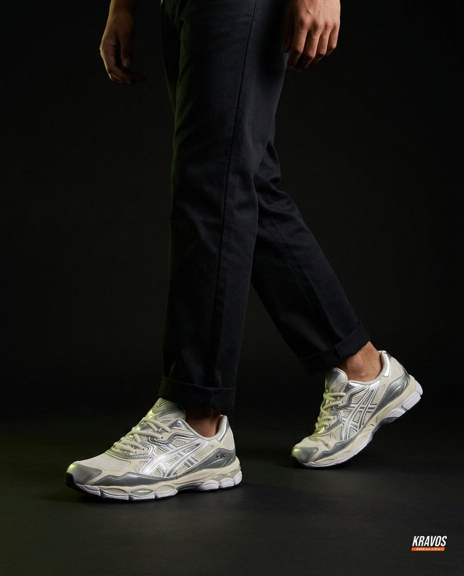 ASC Mesh Gel-Cushioned Retro Runner Cream Silver