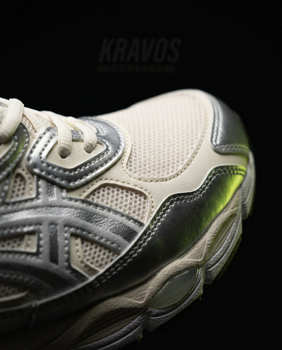 ASC Mesh Gel-Cushioned Retro Runner Cream Silver
