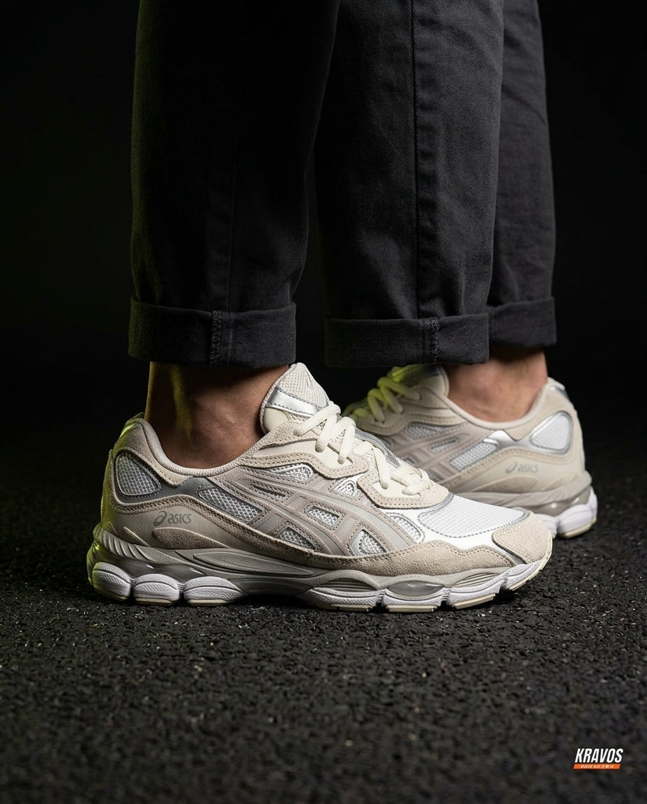 ASC Mesh Gel-Cushioned Retro Runner Cream White Grey