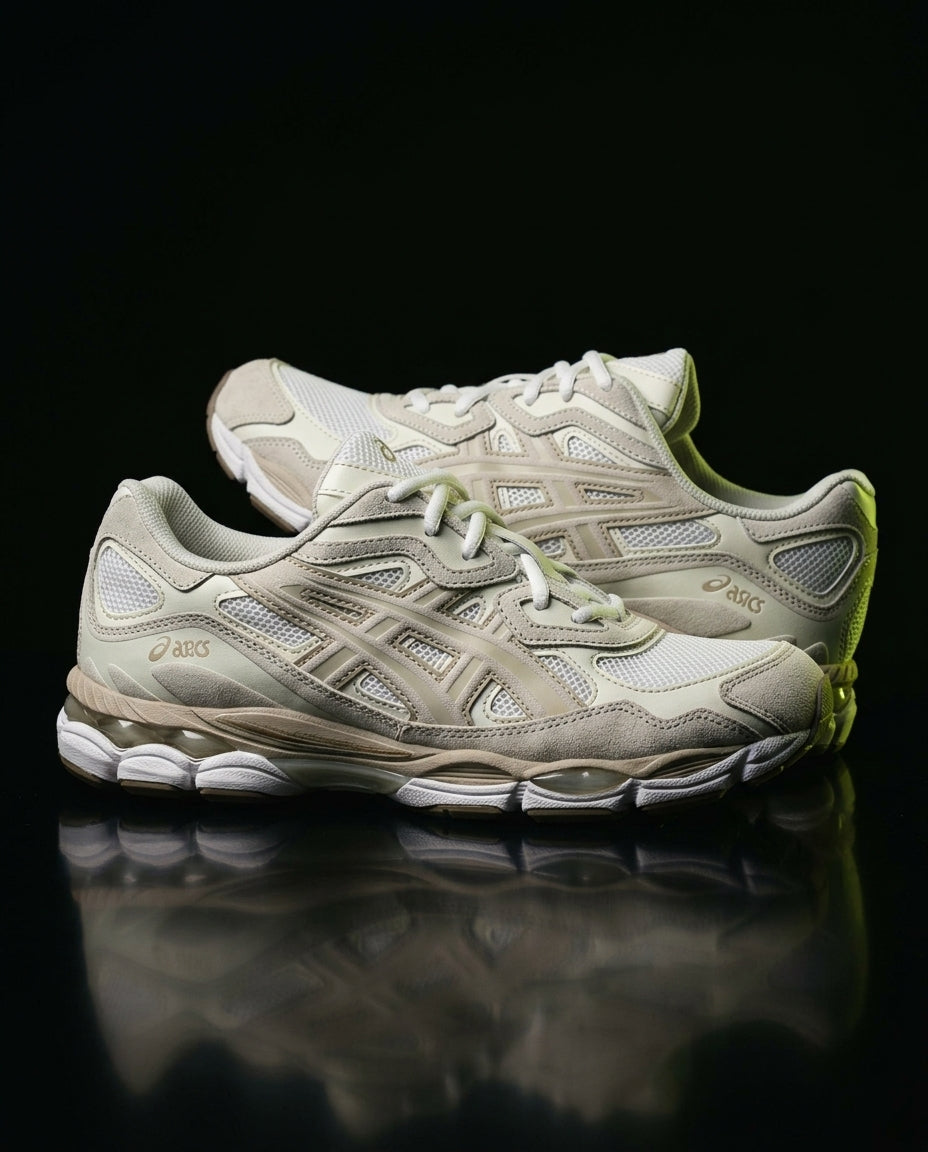ASC Mesh Gel-Cushioned Retro Runner Cream White Tan
