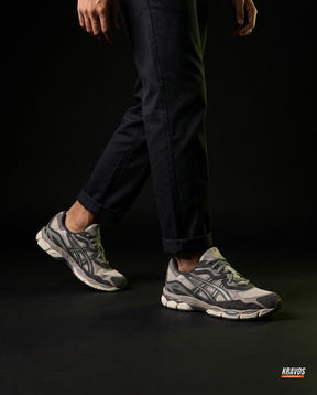 ASC Mesh Gel-Cushioned Retro Runner Grey Charcoal Cream