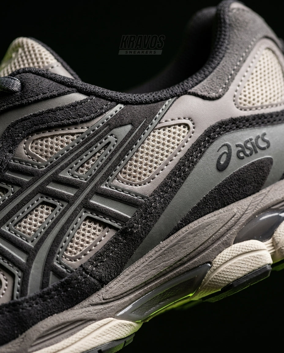 ASC Mesh Gel-Cushioned Retro Runner Grey Charcoal Cream