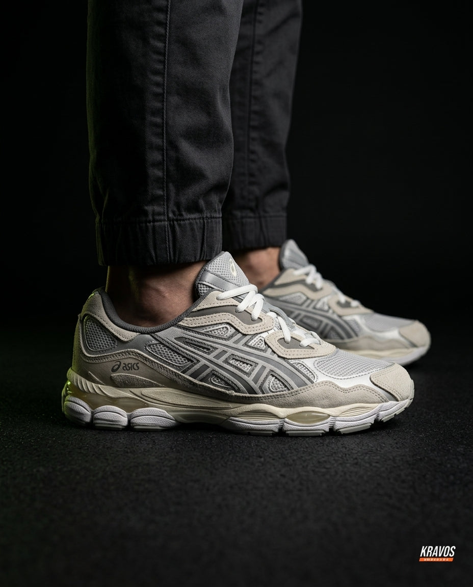 ASC Mesh Gel-Cushioned Retro Runner Grey Cream