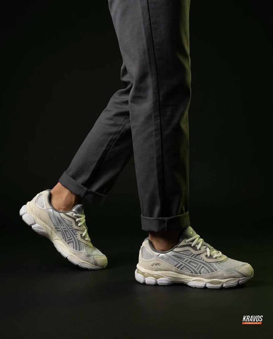 ASC Mesh Gel-Cushioned Retro Runner Grey Cream