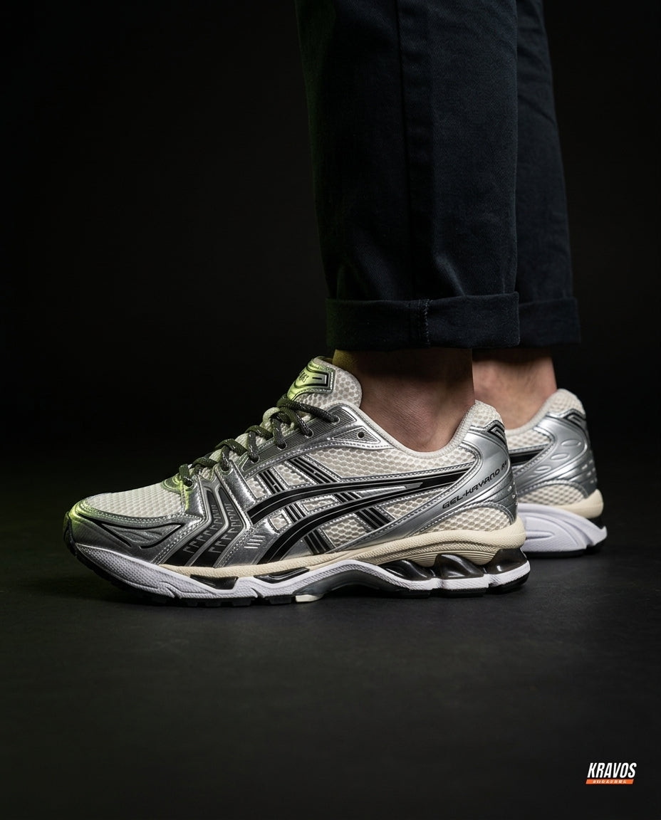 ASC Mesh Layered Chunky Runner White Silver Black