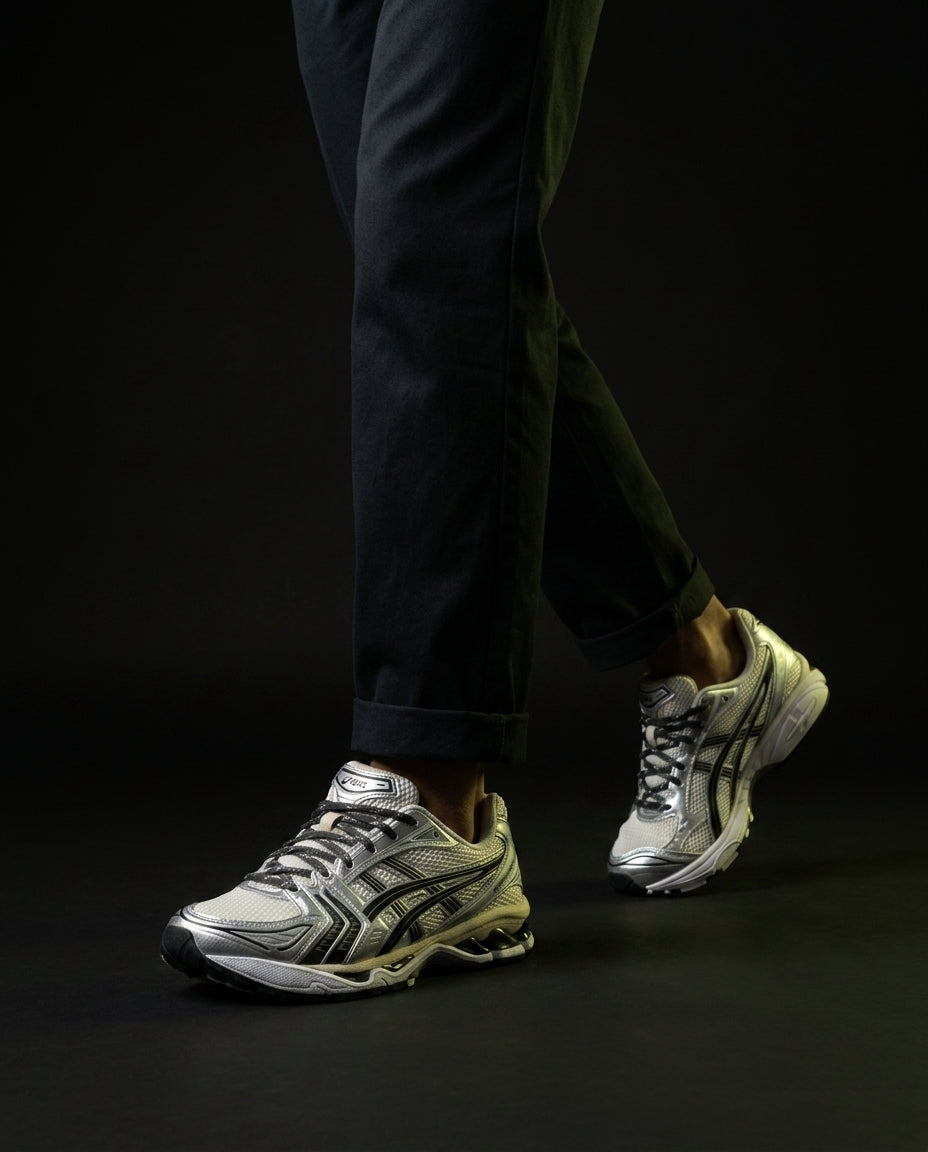 ASC Mesh Layered Chunky Runner White Silver Black