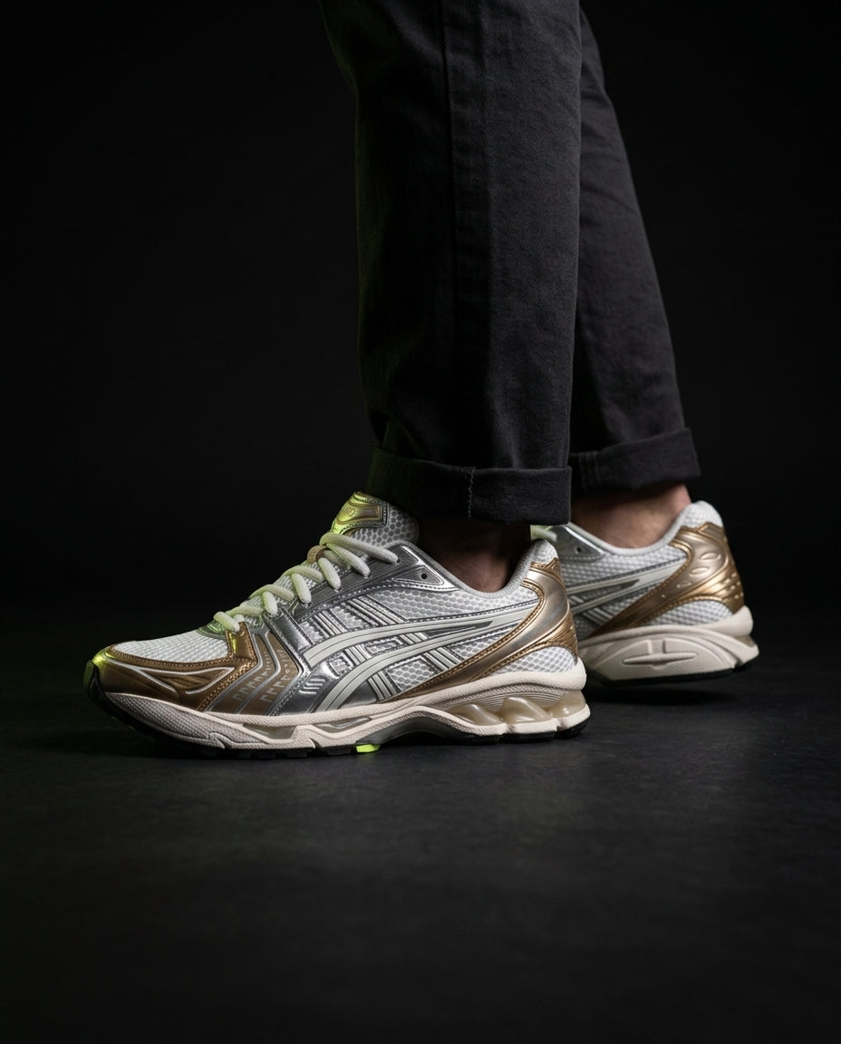 ASC Mesh Layered Runner Trainer White Gold Silver