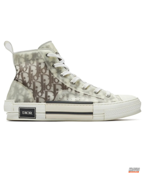 DIOR Preloved Canvas Oblique-Print High-Top Trainer