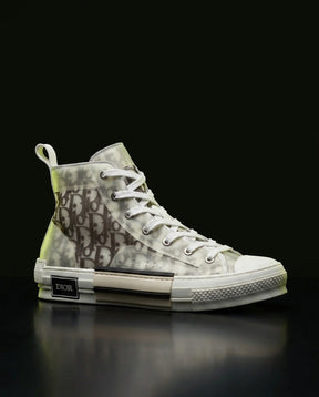 DIOR Preloved Canvas Oblique-Print High-Top Trainer