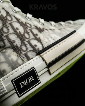 DIOR Preloved Canvas Oblique-Print High-Top Trainer