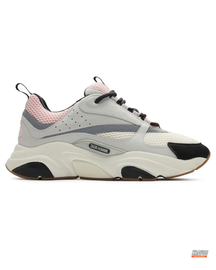 DIOR Preloved Leather Mesh Panelled Chunky Trainer White Grey Pink #whitegreypink
