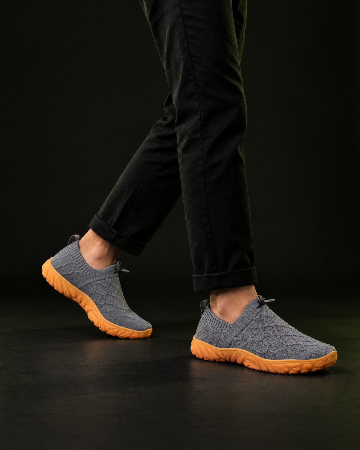 Kravos FlowKnit — Grey / Gum — 03-walking-motion