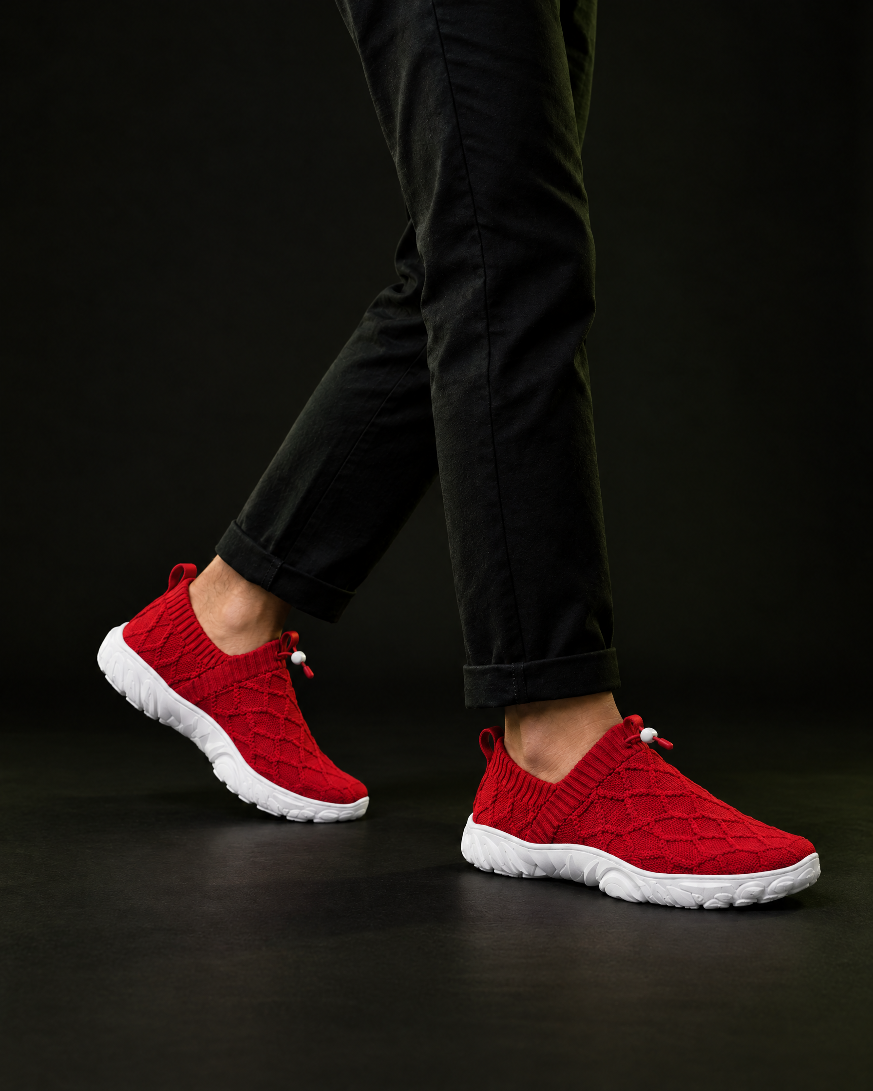 Kravos FlowKnit — Red / White — 03-walking-motion