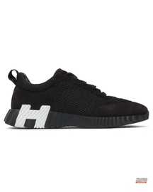 HRM Preloved Mesh Suede-Overlay Chunky Trainer Black White #blackwhite