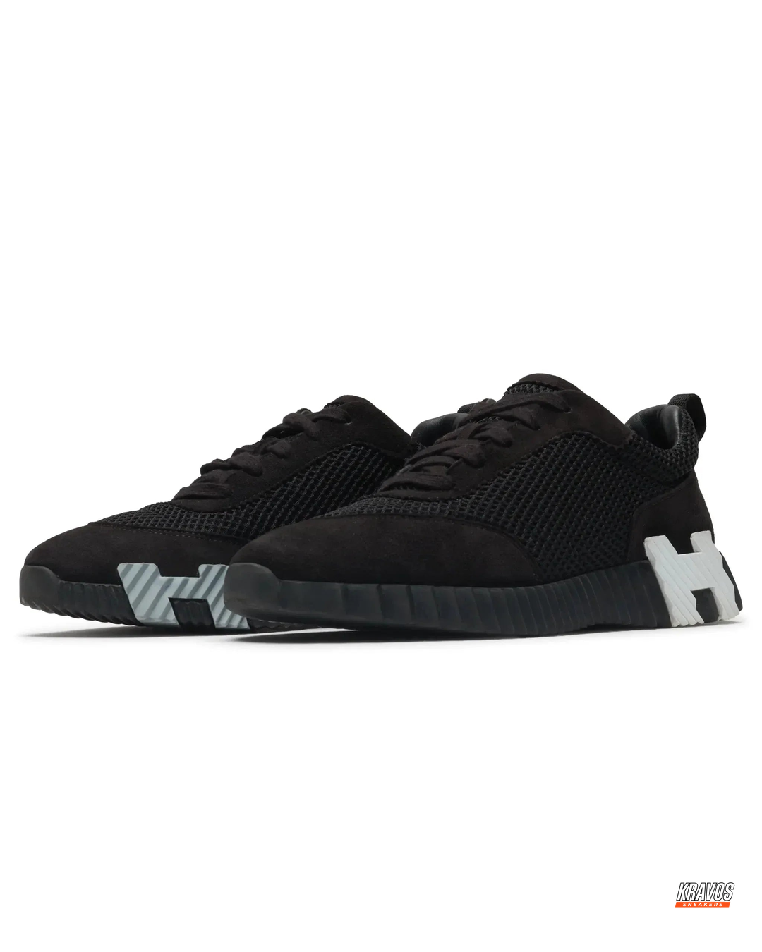 HRM Preloved Mesh Suede-Overlay Chunky Trainer