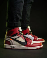 JDN 1 Leather Deconstructed High-Top Trainer Red White Black