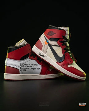 JDN 1 Leather Deconstructed High-Top Trainer Red White Black