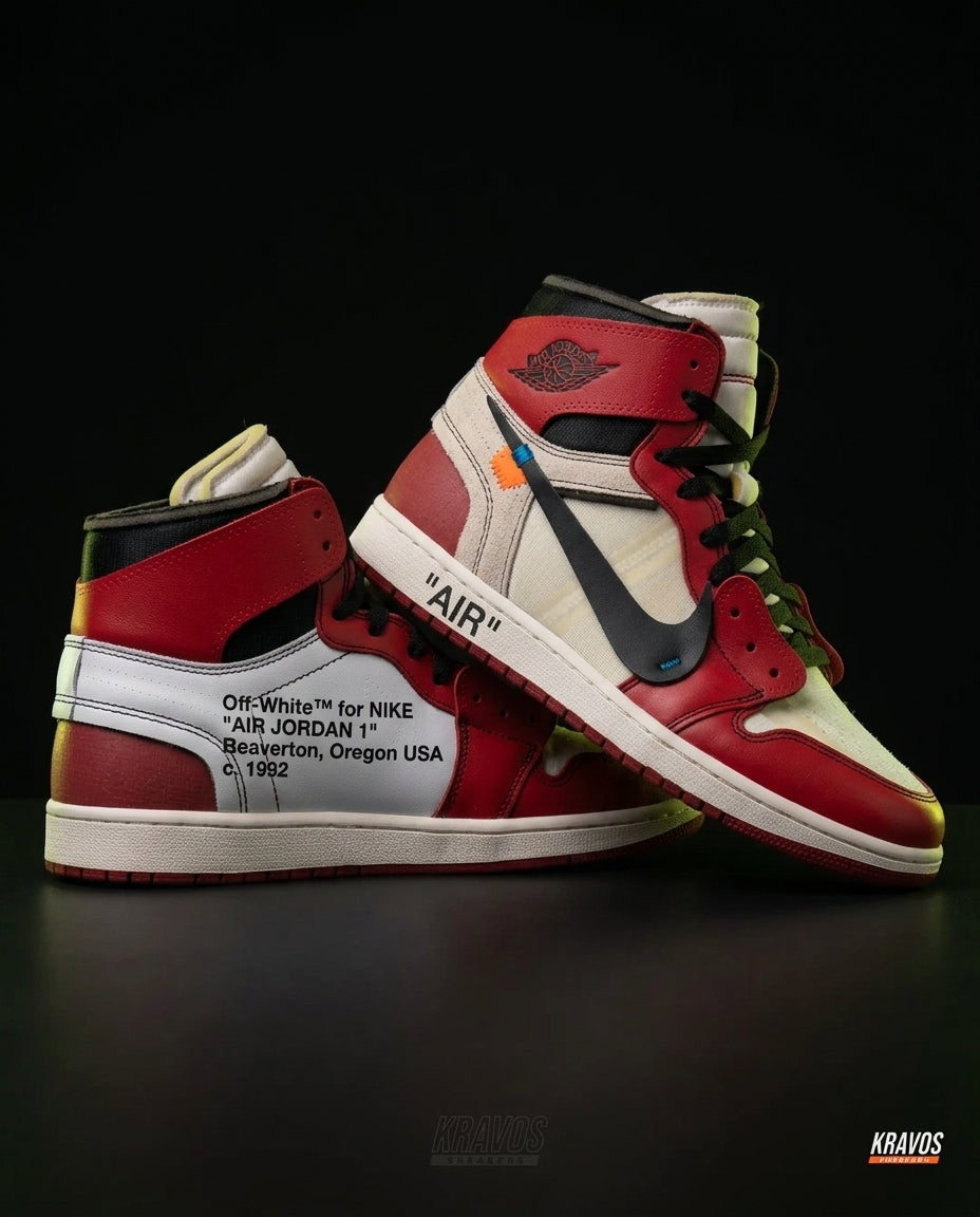 JDN 1 Leather Deconstructed High-Top Trainer Red White Black
