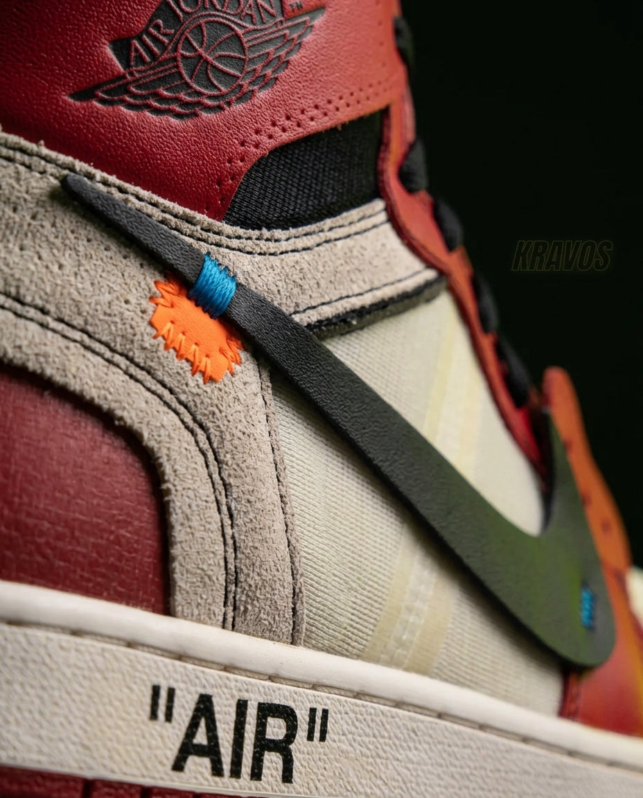 JDN 1 Leather Deconstructed High-Top Trainer Red White Black
