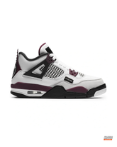JDN 4 Leather Mesh Panelled High-Top Trainer White Maroon Black #whitemaroonblack