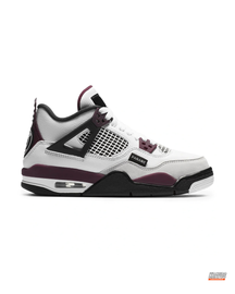 JDN 4 Leather Mesh Panelled High-Top Trainer White Maroon Black #whitemaroonblack