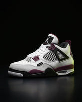 JDN 4 Leather Mesh Panelled High-Top Trainer White Maroon Black