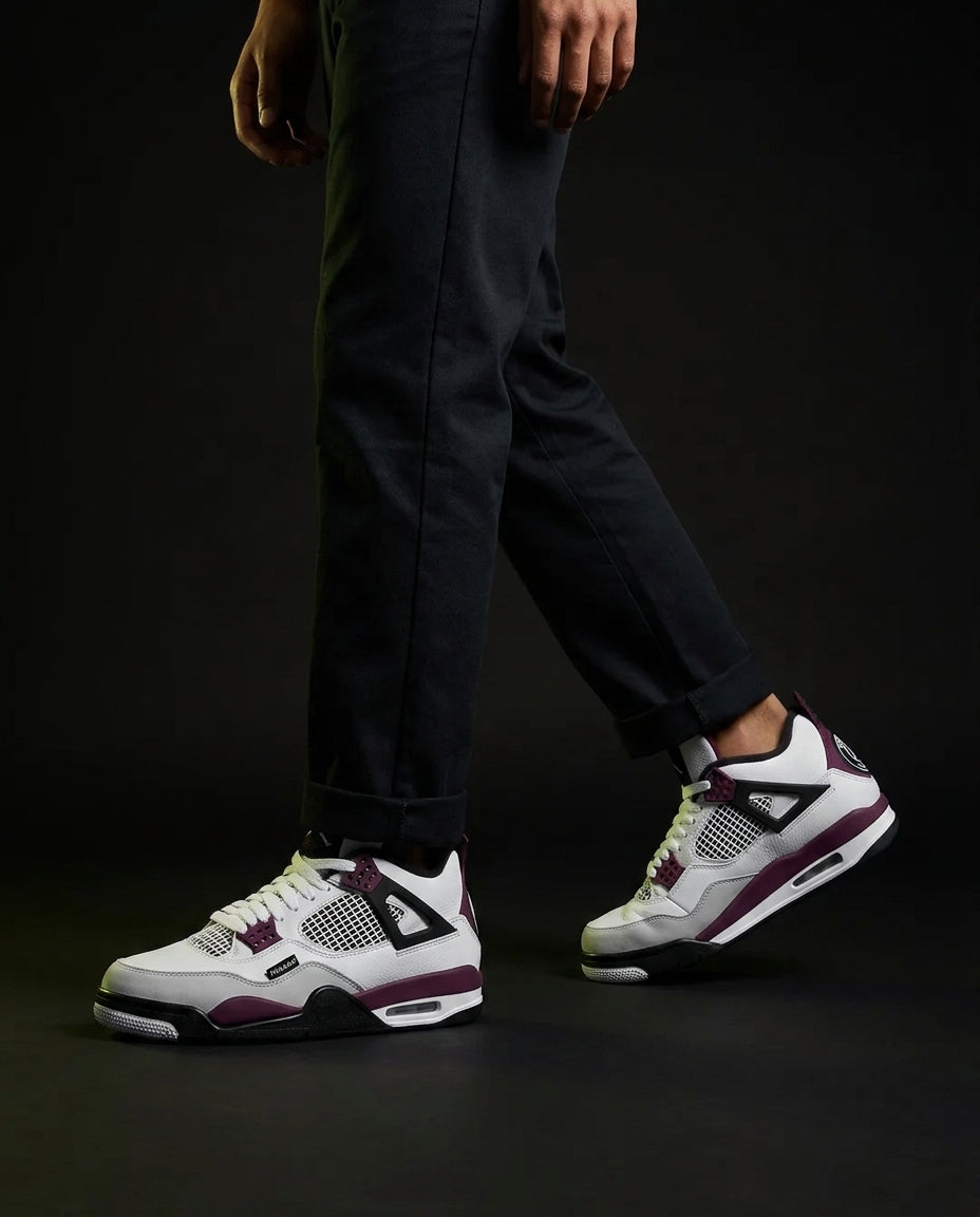 JDN 4 Leather Mesh Panelled High-Top Trainer