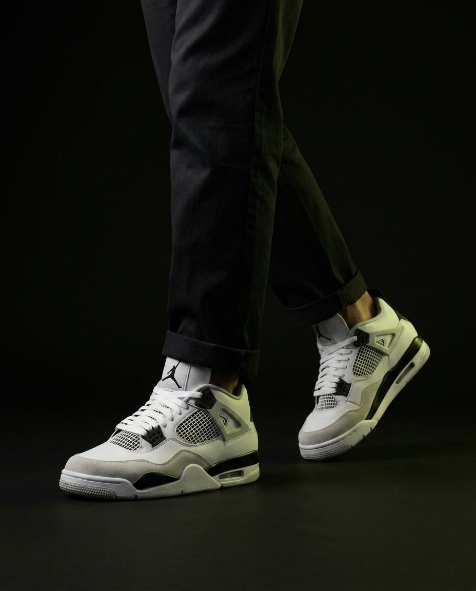 JDN 4 Leather Mesh Panelled Trainer