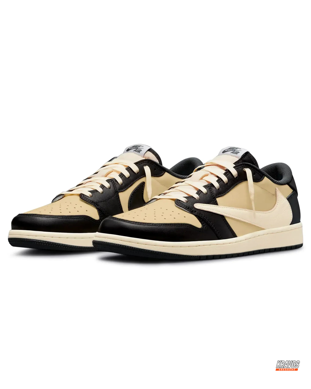 JDN Leather Layered Swoosh Court Trainer