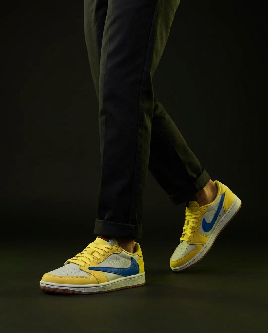 JDN Leather Layered Swoosh Court Trainer