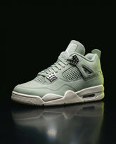 JDN Leather Mesh Panelled High-Top Trainer Sage Grey
