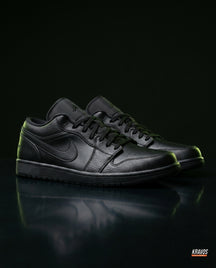 JDN Leather Panelled Court Trainer Triple Black