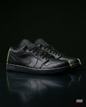 JDN Leather Panelled Court Trainer Triple Black