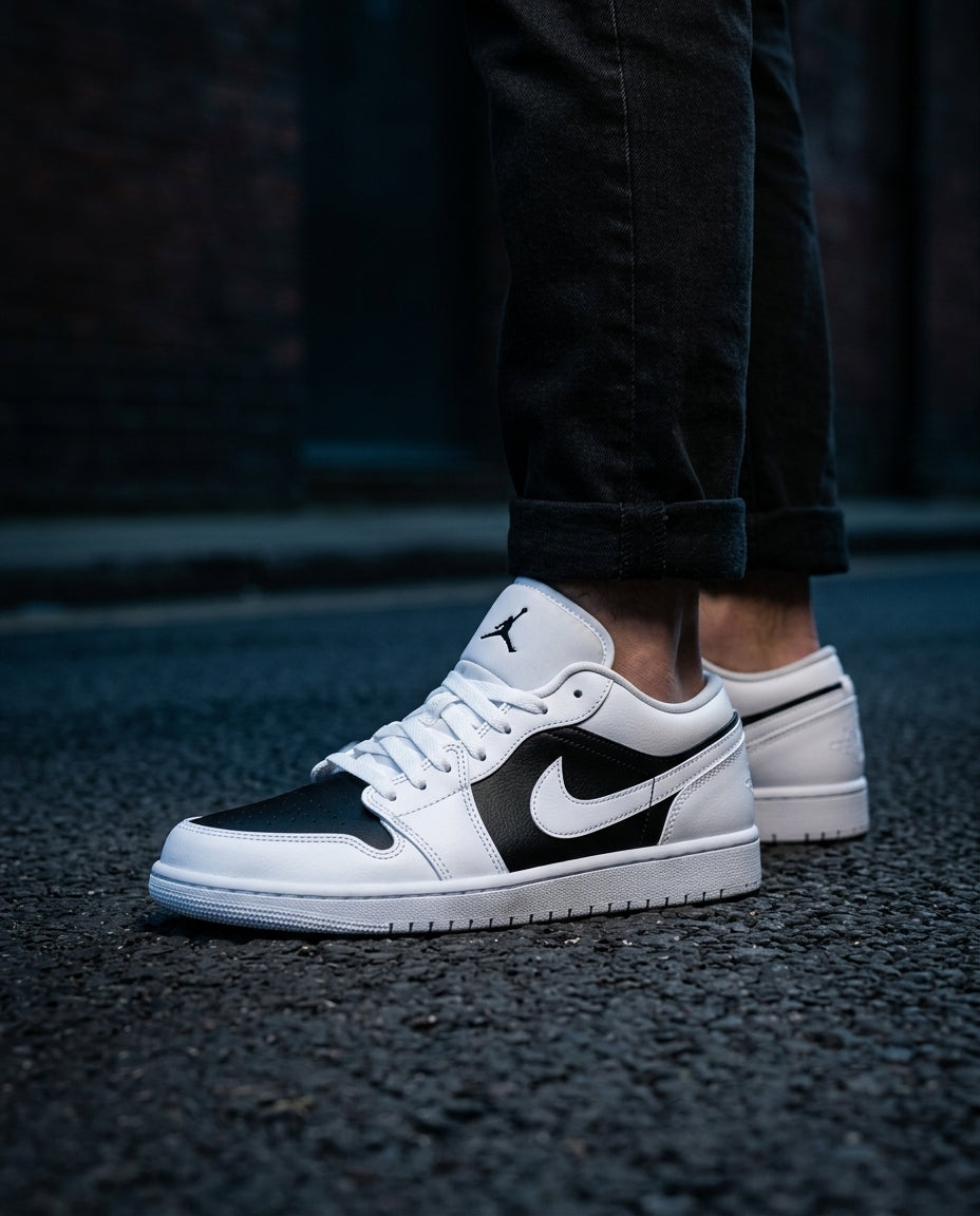 JDN Leather Panelled Court Trainer