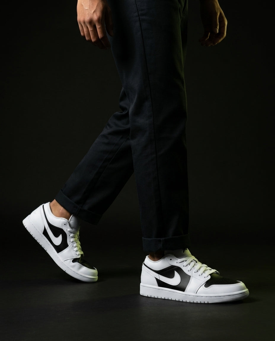 JDN Leather Panelled Court Trainer