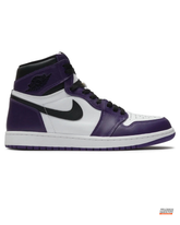 JDN Leather Panelled High-Top Trainer Court Purple White #courtpurplewhite