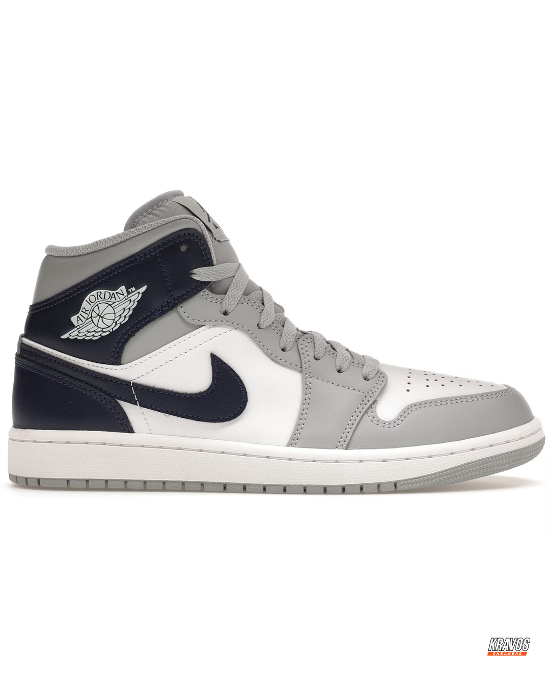JDN Leather Panelled Wings Mid Trainer