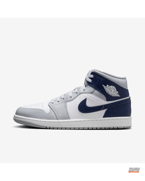 JDN Leather Panelled Wings Mid Trainer