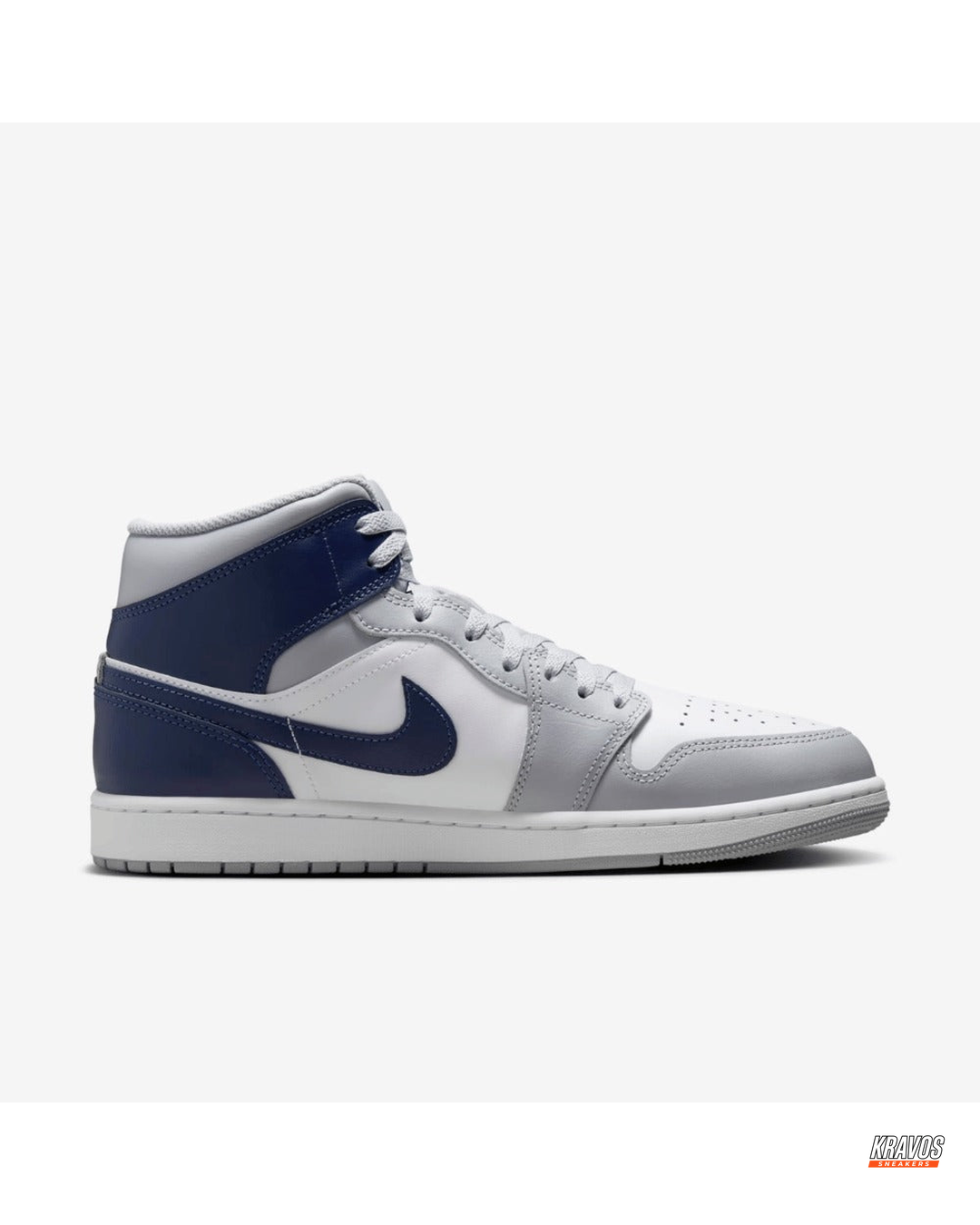 JDN Leather Panelled Wings Mid Trainer