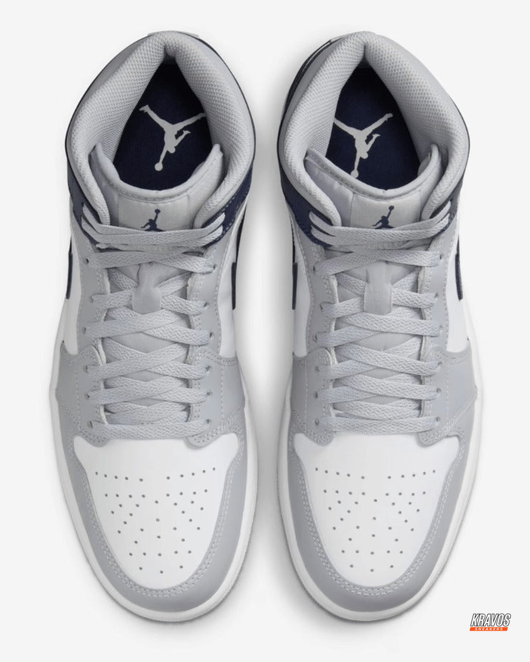 JDN Leather Panelled Wings Mid Trainer