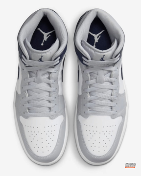 JDN Leather Panelled Wings Mid Trainer