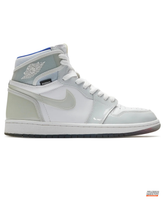JDN Leather Patent-Toe High-Top Trainer White Grey Blue #whitegreyblue